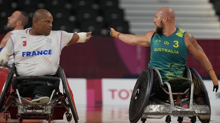 L'équipe de France de rugby fauteuil s'est inclinée face à l'Australie, en phase de poules du tournoi paralympique, le 30 août 2024, à Paris.