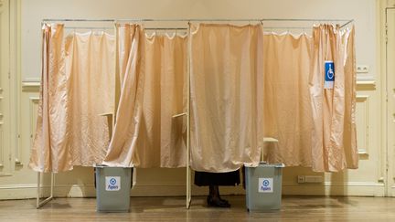 Une femme entre dans l'isoloir pour voter, le 29 mars 2015 &agrave; Meaux (Seine-et-Marne), lors des &eacute;lections d&eacute;partementales.&nbsp; (GEOFFROY VAN DER HASSELT / ANADOLU AGENCY / AFP)