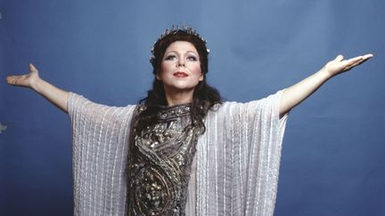 La soprano italienne Renata Scotto se produit sur scène lors d'une production du Metropolitan Opera de "Norma", New York, New York, 1981. (Jack Mitchell/Getty Images)