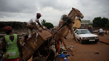 «Je ne ramasserai pas des déchets toute ma vie, mais pour le moment, les gens nous apprécient car nous aidons à nettoyer les maisons de Bamako.»
 (Luc Gnago / Reuters)