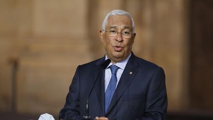 Le Premier ministre portugais Antonio Costa lors d'une conférence de presse à Mdina (Malte), le 29 septembre 2023. (LUDOVIC MARIN / AFP)