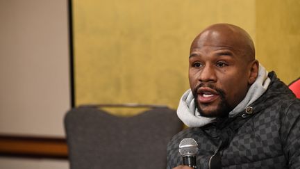 L'ancien boxeur américain Floyd Mayweather lors d'une conférence de presse à Tokyo, au Japon, le 29 décembre 2018. (TOSHIFUMI KITAMURA / AFP)