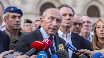 Le ministre de l'Intérieur Gérard Collomb, lors d'une conférence de presse, à Marseille (Bouches-du-Rhône), le 1er octobre 2017. (FABIEN COURTITARAT / HANS LUCAS / AFP)