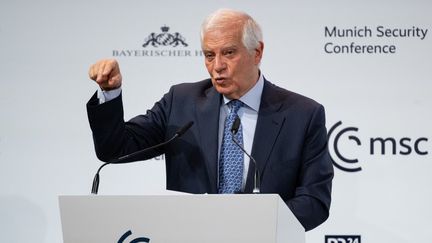 Le chef de la diplomatie européenne, Josep Borrell, le 19 février 2023 à Munich (Allemagne). (SVEN HOPPE / DPA / AFP)