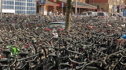 Parking à vélos dans Amsterdam. (DR)