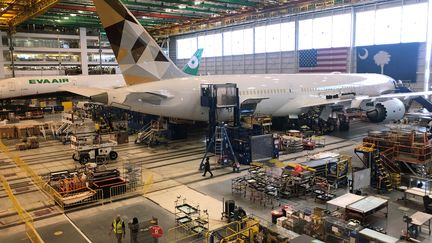 Une usine d'assemblage de Boeing à North Charleston (Etats-Unis). (JULIETTE MICHEL / AFP)