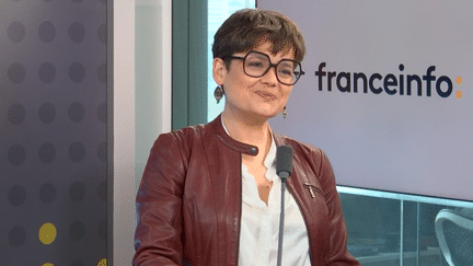 Lucie Pinson, fondatrice et directrice de l'ONG Reclaim Finance, sur franceinfo, le 17 avril 2023. (FRANCEINFO / RADIO FRANCE)