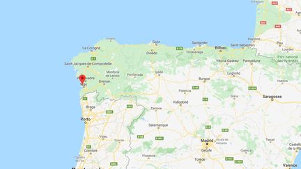 Deux personnes ont été arrêtées&nbsp;lors d'une opération d'interception d'un sous-marin chargé de cocaïne à Cangas (Espagne), le 24 novembre 2019. (GOOGLE MAPS)