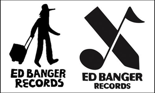 Le tout premier logo de Ed Banger (à gauche) et celui lancé en 2011 (à droite).
 (Ed Banger Records)