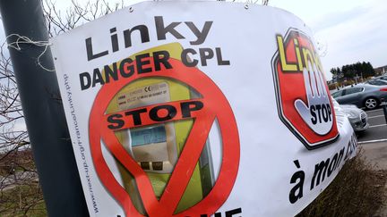 Manifestation anti-Linky à Yutz, en Moselle, le 26 mars 2018 (MAXPPP)