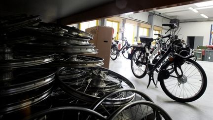 Une reproduction du fameux Solex, fabriqué dans le Pas-de-Calais (AFP/PHOTO FRANCOIS LO PRESTI)