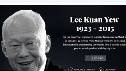 La une du quotidien singapourien Straits Times en hommage à Lee Kuan Yew ( Singapour Straits TImes)