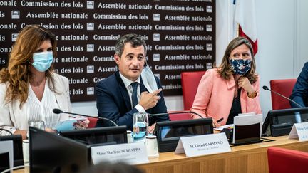 Gerald Darmanin devant&nbsp;la commission des lois de l'Assemblée nationale, le 28 juillet 2020, à Paris. (XOS? BOUZAS / HANS LUCAS)