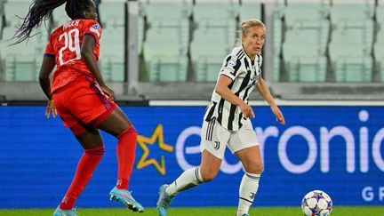 Valentina Cernoia lors du quart de finale aller de Ligue des champions entre Lyon et la Juventus, le 23 mars 2022. (CRISTIANO MAZZI/SPP/SHUTTERSTOCK/SIPA / SIPA)