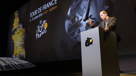 Christian Prudhomme lors de la présentation du Tour de France 2014 (YOAN VALAT / MAXPPP)