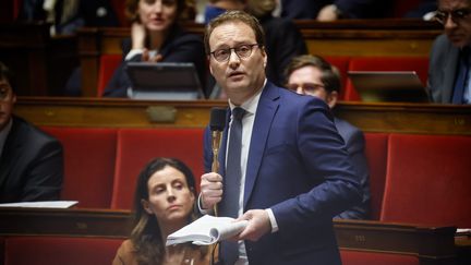 Sylvain Maillard, député Renaissance, à l'Assemblée nationale, à Paris, le 13 février 2023.&nbsp; (THOMAS PADILLA / MAXPPP)