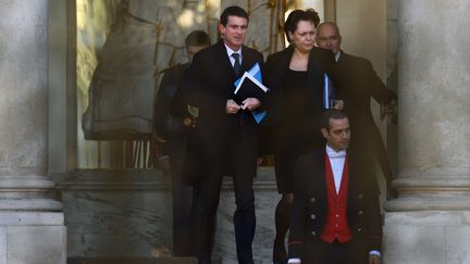 Le Premier ministre, Manuel Valls quitte l'Elysée où il a déjeuné avec le président de la République, François Hollande lundi 28 novembre 2016. (ERIC FEFERBERG / AFP)