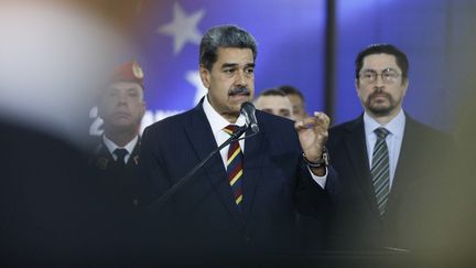 Nicolas Maduro, le 9 août 2024 à Caracas (Venezuela). (PEDRO RANCES MATTEY / AFP)