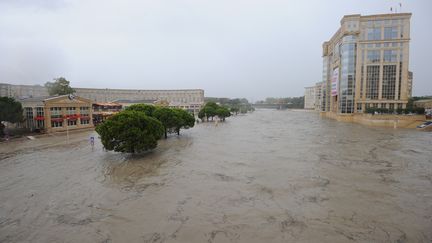 Le Lez qui d&eacute;borde, &agrave;&nbsp;Montpellier (H&eacute;rault), le 29 septembre 2014. (SYLVAIN THOMAS / AFP)