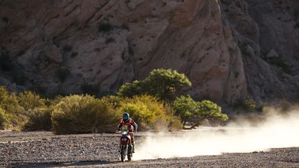 Le pilote espagnol Joan Barreda Bort (Honda) sur le Dakar 2017 (FLORENT GOODEN / DPPI MEDIA)