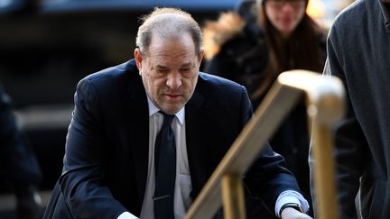 L'ancien producteur Harvey Weinstein, le 21 février lors de son procès à New York (Etats-Unis). (JOHANNES EISELE / AFP)