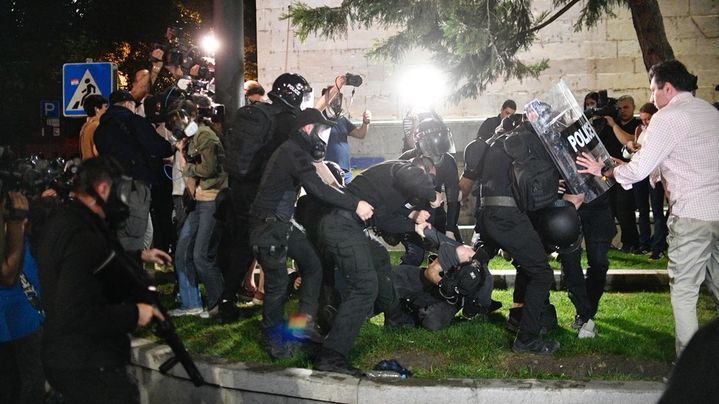 Luka a été arrêté au printemps alors qu'il manifestait dans le secteur du Parlement, à Tbilissi. (DR)