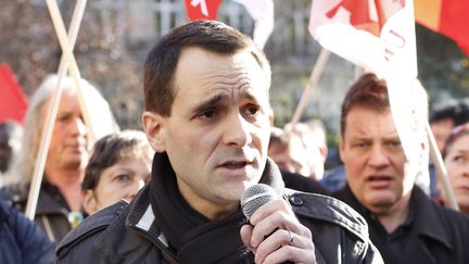 Baptiste Talbot, secrétaire général de la Fédération CGT des services publics (THOMAS SAMSON / AFP)