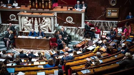 Le ministre de l'Intérieur, Gérald Darmanin, lors d'une précédente séance de questions au gouvernement à l'Assemblée nationale, le 26 septembre 2023. (XOSE BOUZAS / HANS LUCAS / AFP)