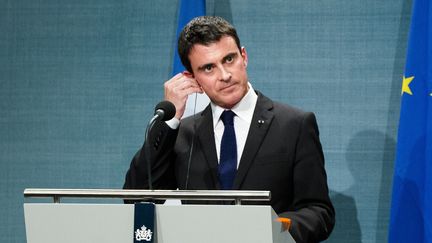 Le Premier ministre Manuel Valls lors d'une conf&eacute;rence de presse &agrave; La Haya (Pays-Bas), le 31 octobre 2014. (BART MAAT / ANP MAG / AFP)