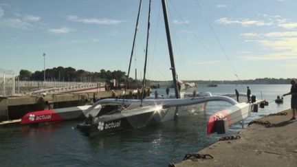 À Saint-Malo (Ille-et-Vilaine), le compte à rebours est lancé pour les 138 skippers en lice pour la Route du Rhum.&nbsp;Le départ a lieu dimanche 6 novembre, mais la tension monte dans la Cité corsaire. (CAPTURE ECRAN FRANCE 3)