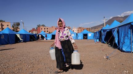 La solidarité s'organise au Maroc après le séisme qui a frappé le sud-ouest de Marrakech dans la nuit de vendredi 8 au samedi 9 septembre 2023. (JEAN-BAPTISTE QUENTIN / MAXPPP)