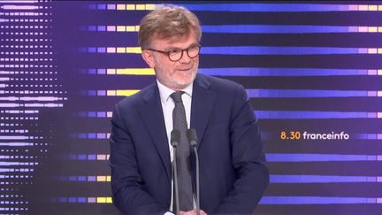 Marc Fesneau,&nbsp;ministre de l'Agriculture et de la Souveraineté alimentaire, était l'invité du "8h30 franceinfo", mardi 9 mai 2023. (FRANCEINFO / RADIOFRANCE)