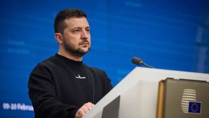 Volodymyr Zelensky à Bruxelles, le 10 février 2023. (UKRAINIAN PRESIDENCY / SIPA)