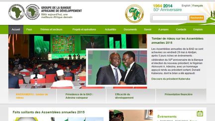 Capture d'écran du site de la Banque africaine de développement  (BAD)