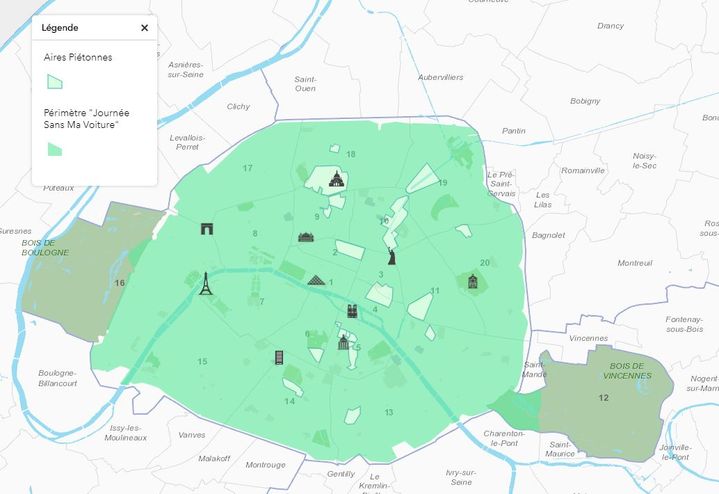 La circulation est interdit de 11h à 18h, dimanche 1er octobre, dans les territoires de Paris intra-muros.&nbsp; (PARIS.FR)