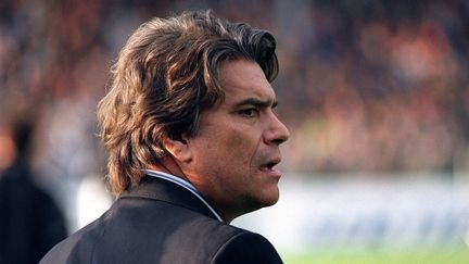 Bernard Tapie, alors président du club de l'Olympique de Marseille, lors du match OM/VA à Valenciennes, le 20 mai 1993. (JACQUES DEMARTHON / AFP)