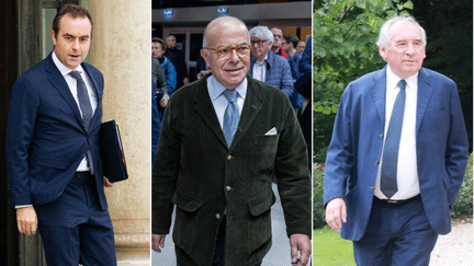 Les noms de Sébastien Lecornu, Bernard Cazeneuve et François Bayrou circulent régulièrement pour Matignon. (TELMO PINTO / DANIEL PIER / FRED TANNEAU / AFP)