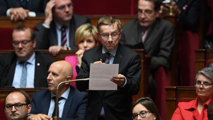 Le député Nouvelle Gauche Joaquim Pueyo, à l'Assemblée nationale le 3 octobre 2017. (CHRISTOPHE ARCHAMBAULT / AFP)