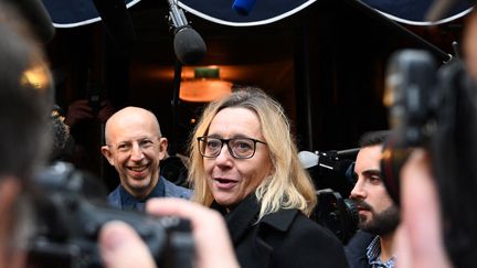 L'écrivaine Virginie Despentes devant le restaurant Drouant à Paris, le jour de la remise du Prix Goncourt, le 4 novembre 2019 (DOMINIQUE FAGET / AFP)