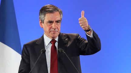 François Fillon en meeting à Nice le 17&nbsp;avril 2017. (VALERY HACHE / AFP)