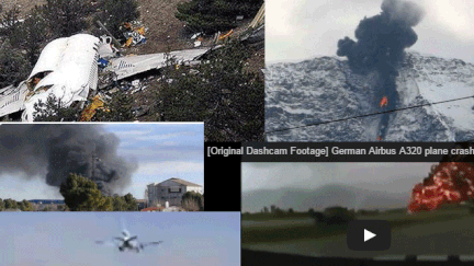 &nbsp; (Toutes ces images ne montrent pas le crash de la Germanwings © captures d'écran de You Tube)