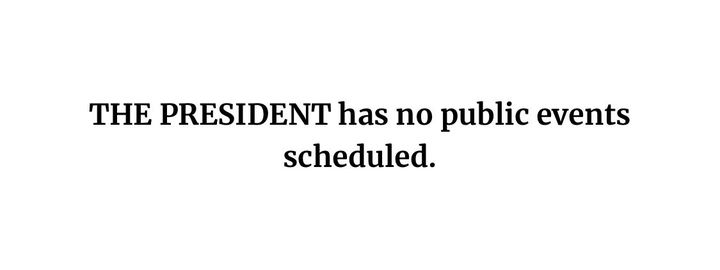 Capture d'écran de l'agenda du président des Etats-Unis, Donald Trump, pour les journées du samedi 7 et dimanche 8 novembre 2020.&nbsp; (WHITE HOUSE)