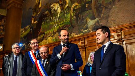 Le Premier ministre Edouard Philippe, sous les ors de la mairie de Tourcoing, le 22 février 2018. (PHILIPPE HUGUEN / AFP)