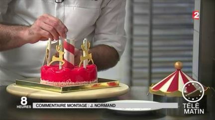 Un carrousel de mousse coco à la framboise. (FRANCE 2)