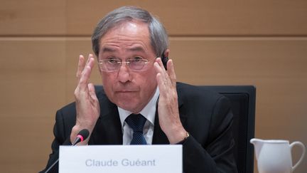Claude Guéant, le 3 mai 2017, à Bruxelles (Belgique). (BENOIT DOPPAGNE / BELGA)