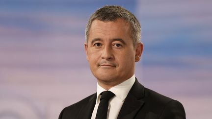 Le ministre de l'Intérieur, Gérald Darmanin, sur le plateau du journal de 20 heures de TF1, le 19 septembre 2023. (LUDOVIC MARIN / AFP)