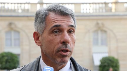 Jean-Claude Delage, secrétaire général du syndicat de police Alliance, le 18 octobre 2017, à Paris.&nbsp; (LUDOVIC MARIN / AFP)