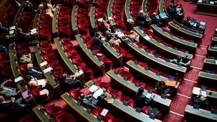 Le Sénat lors de l'examen du projet de loi de finances rectificatives pour 2022, le 1er août 2022 à Paris. (XOSE BOUZAS / HANS LUCAS / AFP)