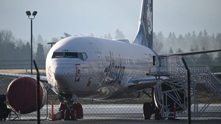 Un Boeing 737 MAX dans l'Oregon, le 23 janvier 2024. (PATRICK T. FALLON / AFP)