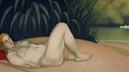  L'exposition du musée Bonnard réuni une cinquantaine de tableaux de "Belles endormies". Ici "Femme étendue au bord de l'eau", Félix Vallotton, 1921
 (Adagp, Paris 2014)